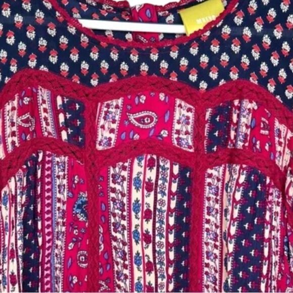 Anthropologie Maeve Gretchen Patchwork Paisley Western Boho Long Sleeve - Picture 7 of 10